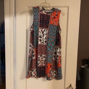 Patchwork Mock Neck Dress